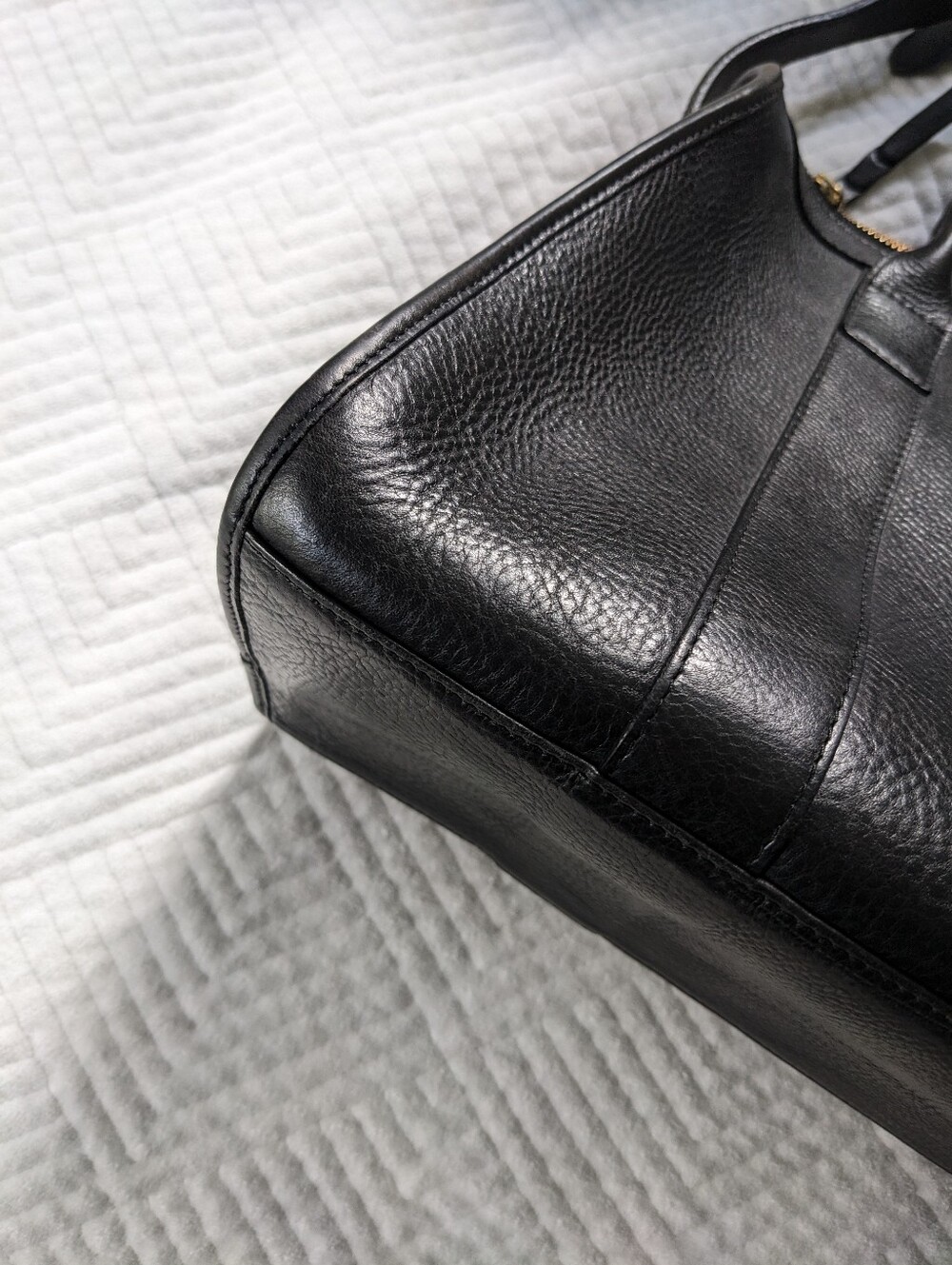 Lotuff Black Satchel Medium Leather Tote w/ Strap Customized JSG See Pictures - Picture 4 of 16